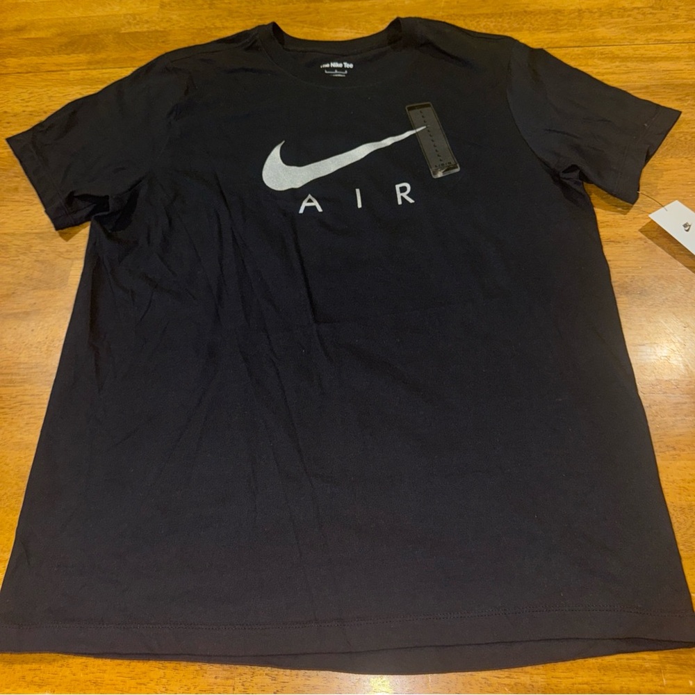 Nike Swoosh Air Men's T-Shirt Black BV0626 010 Large 100% Cotton New With Tags